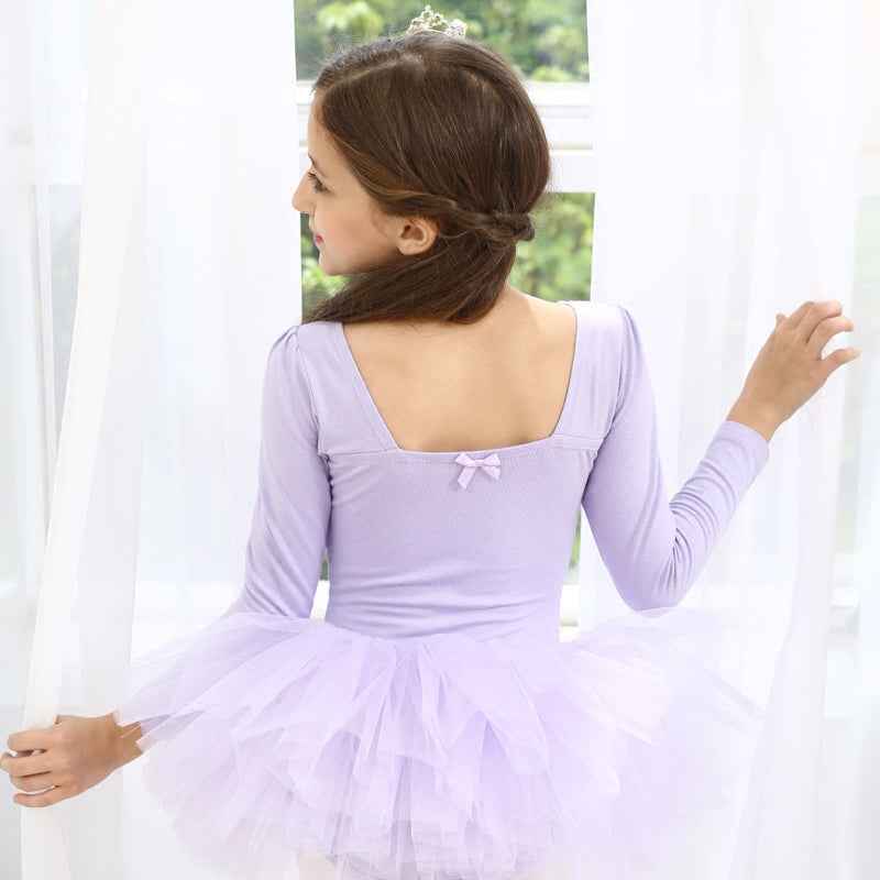 Long-sleeved children's ballet dress children's exercise clothes long-sleeved suit grading suit ballet skirt - Moderndancedress.com