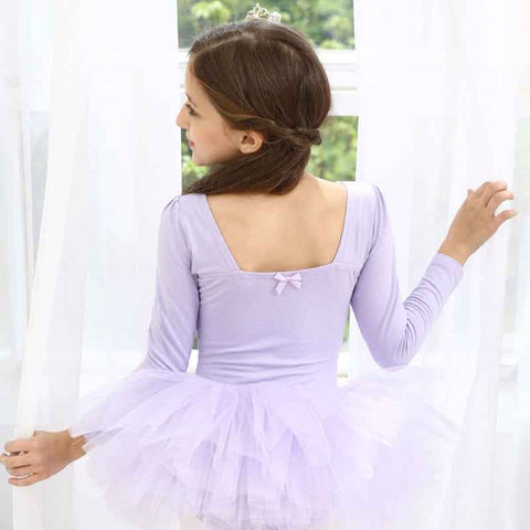 Long-sleeved children's ballet dress children's exercise clothes long-sleeved suit grading suit ballet skirt - Moderndancedress.com
