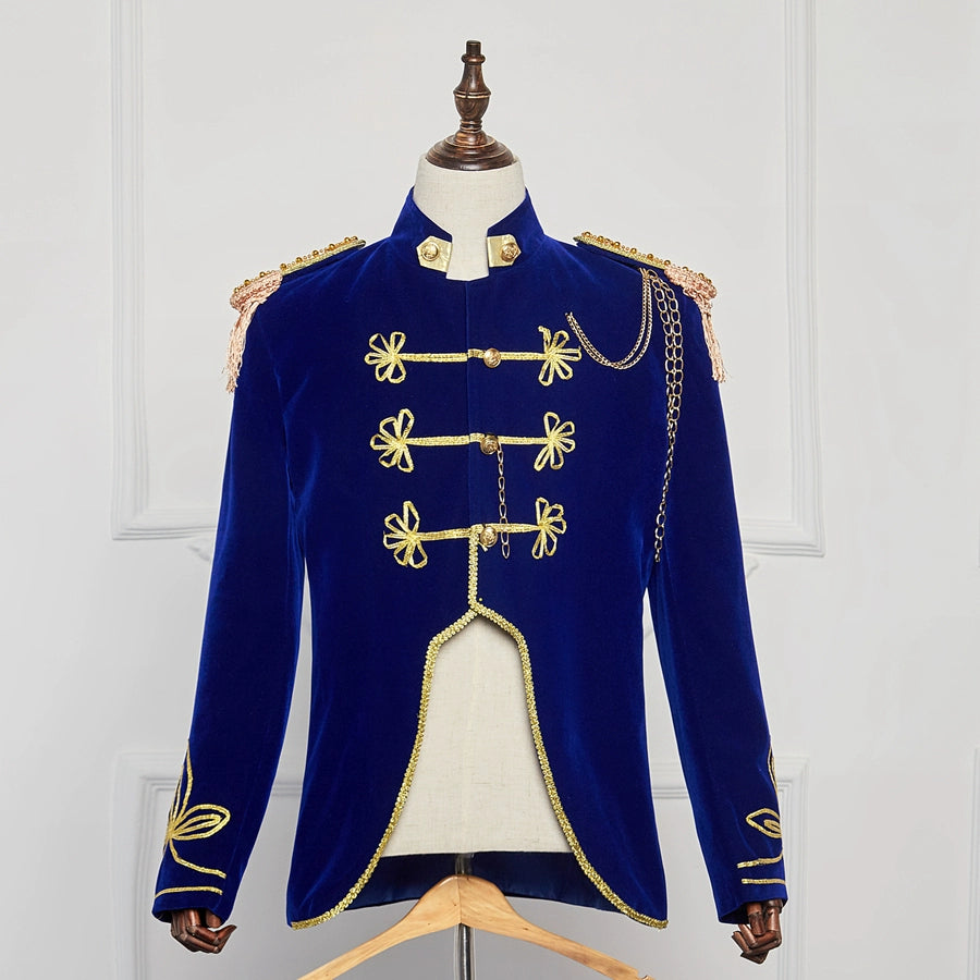 Men's blue court costume generals handsome costume drama costumes