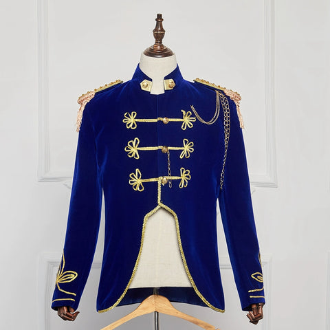 Men's blue court costume generals handsome costume drama costumes - 