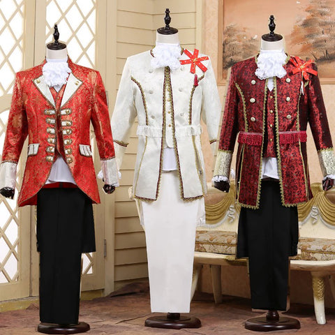 Men's Jazz Dance Costumes Court Dresses Men&amp;apos;s Performing Dresses Prince Charming Stage Retro Performance