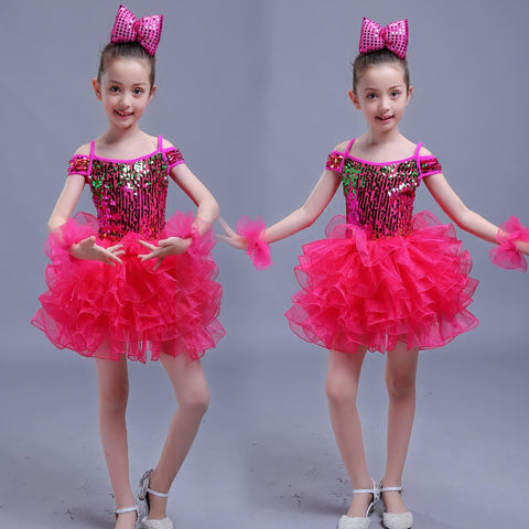 Kids modern dance costumes paillette boys girls school competition jazz singers chorus host dancing dress outfits - 