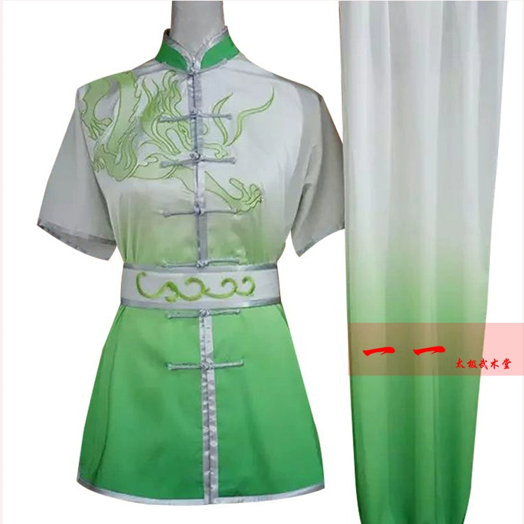 Martial Arts Clothes  Kungfu clothes Short-sleeved Wushu Clothes, Men and Women Embroidery Dragon Gradual Change Performance Clothes, Children Gongfu Clothes, Long Boxing Clothes, Performance Clothes and Practice Gongfu Clothes