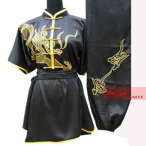 Martial Arts Clothes  Kungfu clothes Short-sleeved Wushu Clothes Embroidered Dragon Gongfu Clothes for Children and Men Wushu Show Clothes and Long Boxing Show Clothes for Competition