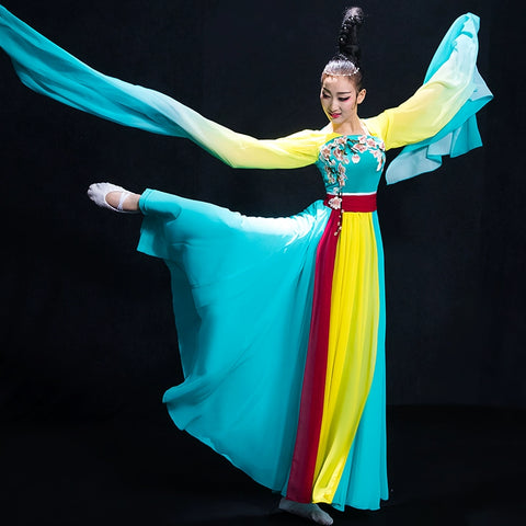 Chinese Folk Dance Costumes Watersleeve Dance Dress Female Classical Dance Costume Hanfu Choi Wei Dance Costume Adult Female