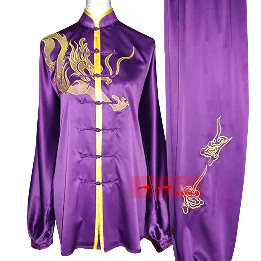 Martial Arts Clothes  Kungfu clothes silk Taijiquan Match Clothes for Men Women, Morning Exercise Clothes, Embroidery Dragon - Moderndancedress.com