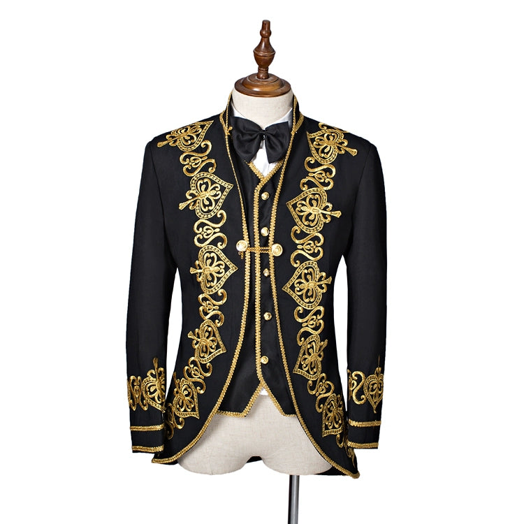Men's Court Suit Men's Suit Studios Clothing Opera Court Dress Black Phnom Penh Embroidered Suit - Moderndancedress.com