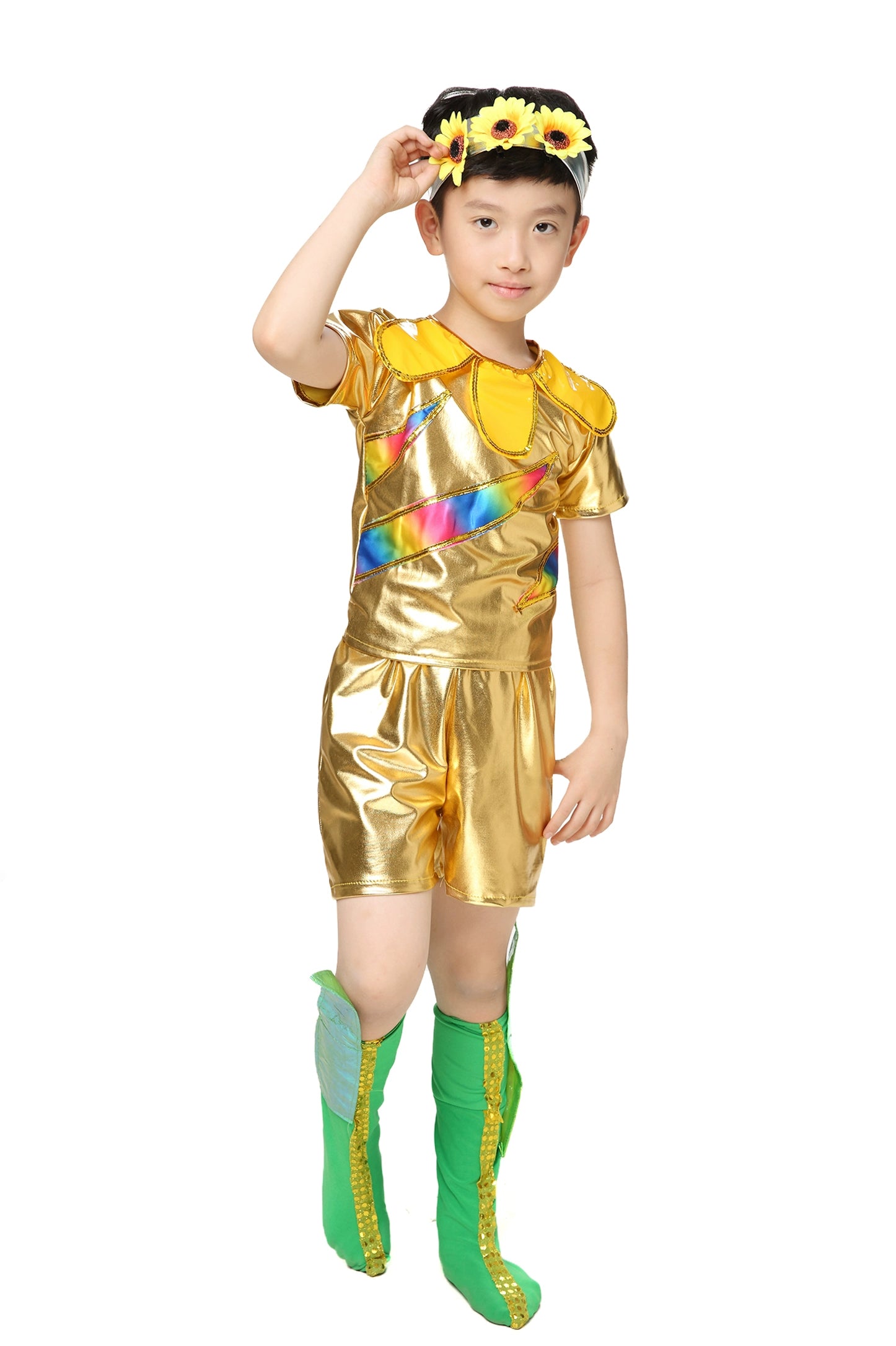 Girls Jazz Dance Costumes children school concert modern dance sun flowers dancing costumes