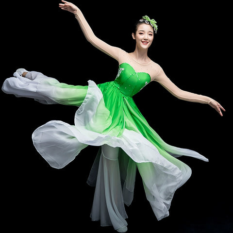 Chinese Folk Dance Costume Classical Dance Costume Female Square Fan Dance Costume Adult Umbrella Dance Yangko Costume Suit - Moderndancedress.com