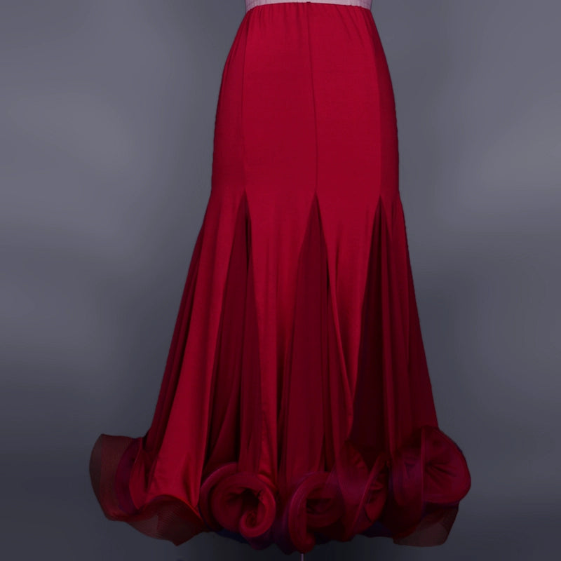Ballroom Dance Dresses Fish Bone Curling Modern Dance Exercise Skirt National Standard Dance Skirt Social Dance Square Dance Half-length Dress Ballroom Dance Dresses