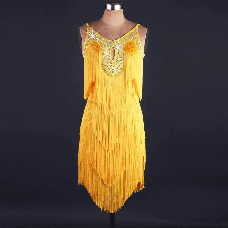 Latin Dance Costume Adult Latin Dance Competition Dress with Latin Dance Skirt - Moderndancedress.com