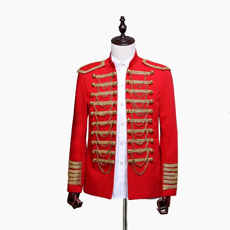 Men's nightclub DJ studio presided over the black gold European court costumes performance clothing for men - Moderndancedress.com