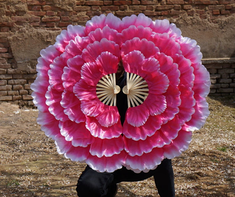 Opening Dance Peony Flower Fan Big Petal Dance Fan Square Dance Group Gymnastics Activities Projects Stage Performing Fan - 