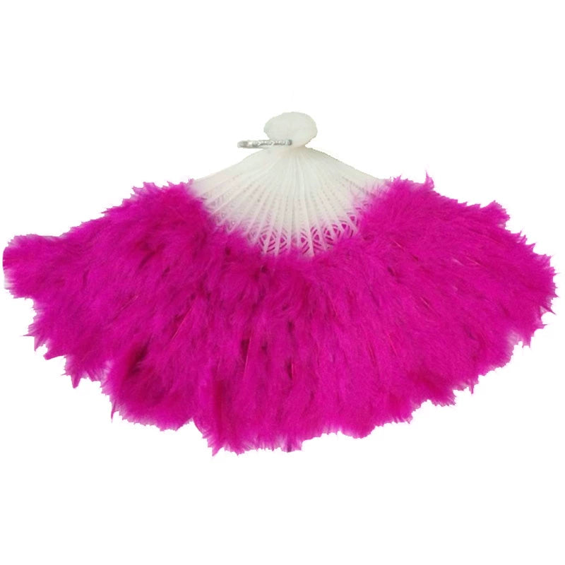 Cosmetic Ball Articles Stage Halloween Performance Projects Feather Fan Folding Dance Fan Feather Fan - Moderndancedress.com