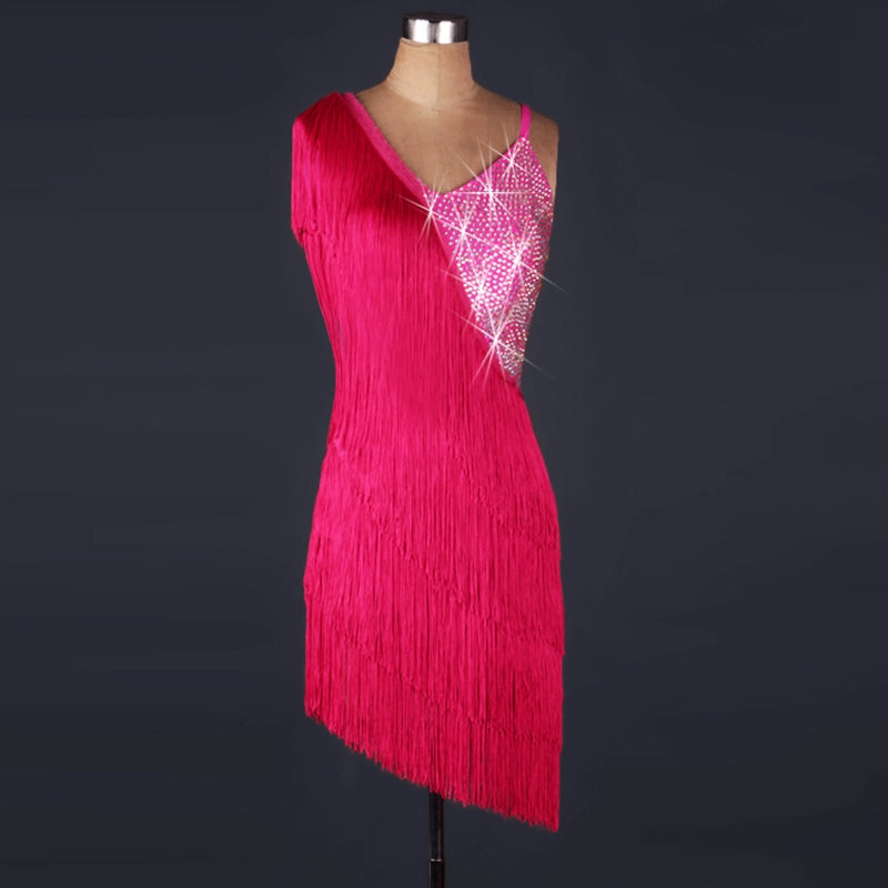 Tassel Latin Dance Skirt Adult Female Latin Dance Performance Costumes Latin Dress Dress Suit - Moderndancedress.com