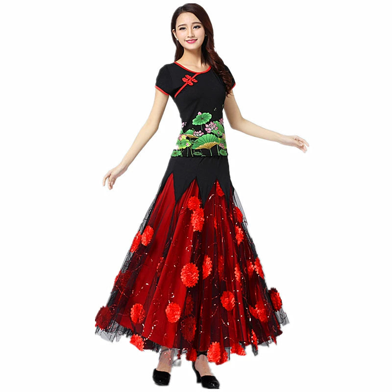 Women's Ballroom Dance Dresses Modern skirt dress, performance dress, competition dress, national standard dress and skirt suit