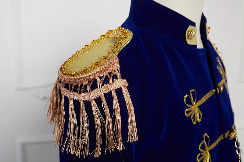 Men's blue court costume generals handsome costume drama costumes