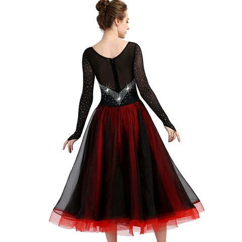 Ballroom Dance Dresses Modern Dance Performance Competition Clothing Friendship Dance Big Pendant Skirt Encrypted Diamond National Standard Dance Dress