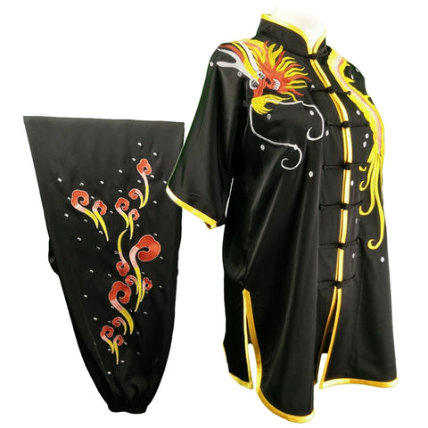 Chinese Martial Arts Clothes Kungfu Clothe Changquan Nanquan Wushu Competition Performs Colorful Clothes, Adult Men and Children Embroidery Dragon
