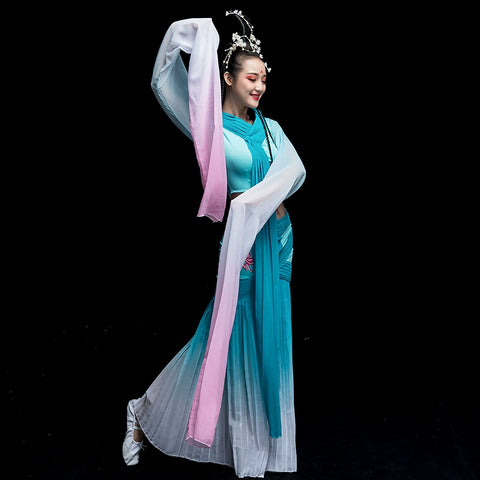 Chinese Folk Dance Costume Watersleeve Dance Costume Female Classical Dance Costume Chinese Wind Fairy Caiwei Dance Costume Adult - Moderndancedress.com