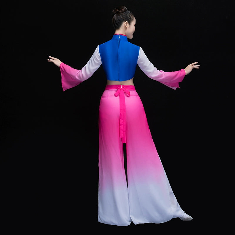 Chinese Folk Dance Costumes Classical Dance Costume Fan Umbrella Dance Sleeve Dance Modern Dance Costume Adult Women