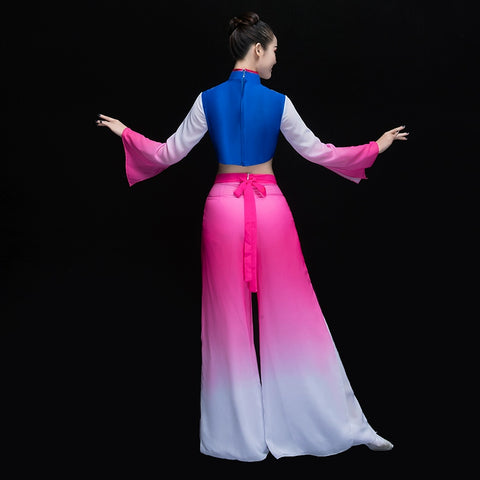Chinese Folk Dance Costumes Classical Dance Costume Fan Umbrella Dance Sleeve Dance Modern Dance Costume Adult Women - 