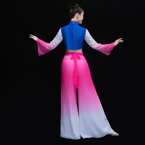 Chinese Folk Dance Costumes Classical Dance Costume Fan Umbrella Dance Sleeve Dance Modern Dance Costume Adult Women - Moderndancedress.com