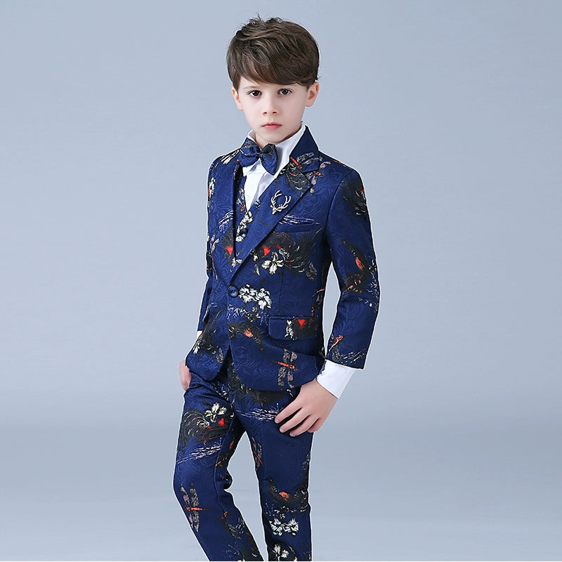 Boy Jazz Dance Costumes suit Children's flower girl dress Korean baby suit Wedding model catwalk suit - 