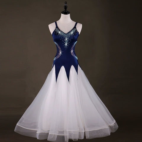Ballroom Dance Dresses National Standard Dance Costume High-end Flash Drill Modern Dance Competition Dress Waist Thread Skirt - Moderndancedress.com