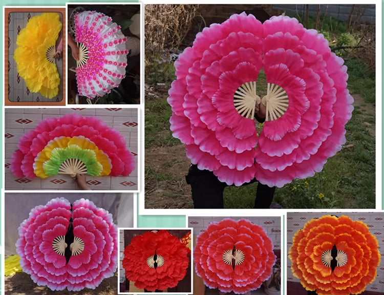 Opening Dance Peony Flower Fan Big Petal Dance Fan Square Dance Group Gymnastics Activities Projects Stage Performing Fan - 