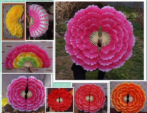 Opening Dance Peony Flower Fan Big Petal Dance Fan Square Dance Group Gymnastics Activities Projects Stage Performing Fan - 