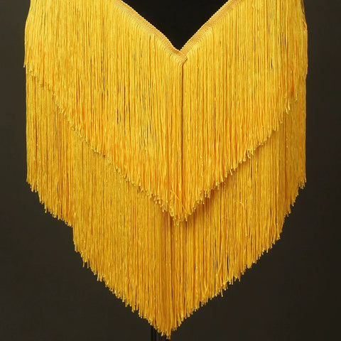 Latin dance fringe skirt professional competition drilled Latin Dance Costume applique Latin Dance Dress - Moderndancedress.com