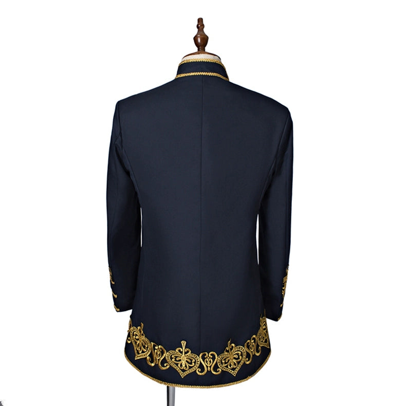 Men's Court Suit Men's Suit Studios Clothing Opera Court Dress Black Phnom Penh Embroidered Suit - Moderndancedress.com