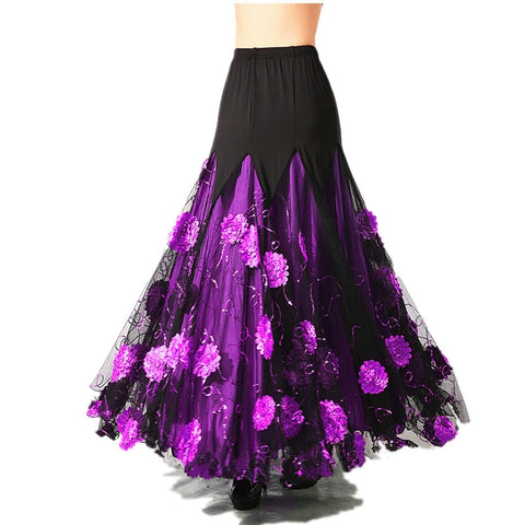 Women's Ballroom Dance Dresses Modern Skirt National Standard Dance Competition Dress, Big Dress, Half-length Performing Skirt Waltz Customized - Moderndancedress.com