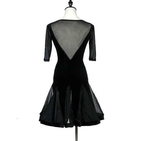 Latin Dance Examination Performing Dresses Women&amp;apos;s College Class Dresses High-class Gonggong Dresses Silk Line Pendant Dresses - Moderndancedress.com