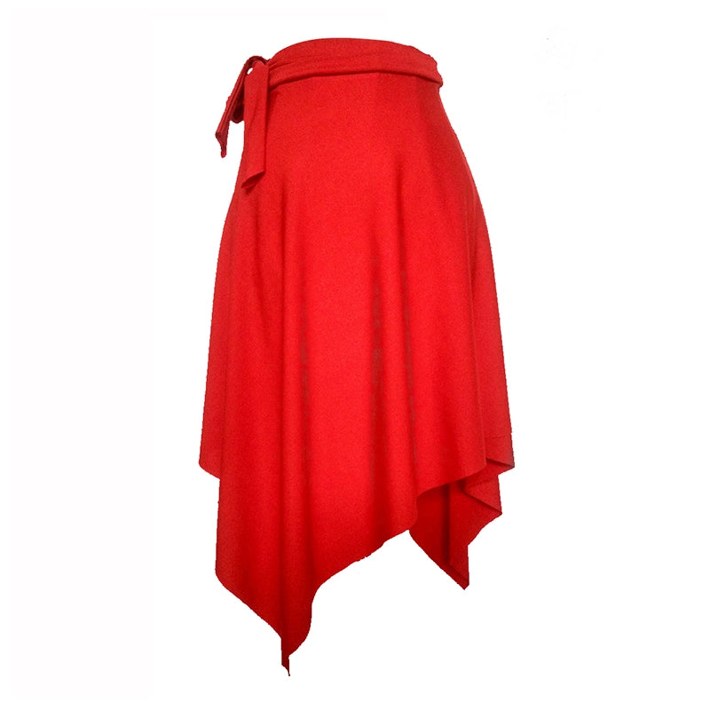 Girls women yellow wine latin salsa dance Lace-up triangular hip scarf Latin dance one piece chacha dance Irregular skirts