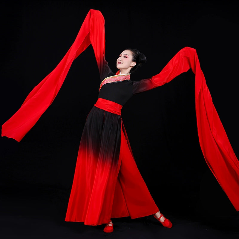 Chinese Folk Dance Costume Classical Dance Costume Female Chinese Wind Dance Han Dress Ancient Watersleeve Dance Costume Adult - Moderndancedress.com