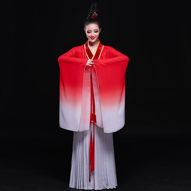 Chinese Folk Dance Costumes Classical Dance Costume Female Chinese Fengshui Sleeve Modern Dance Costume Ancient Chinese Dress Adult - Moderndancedress.com