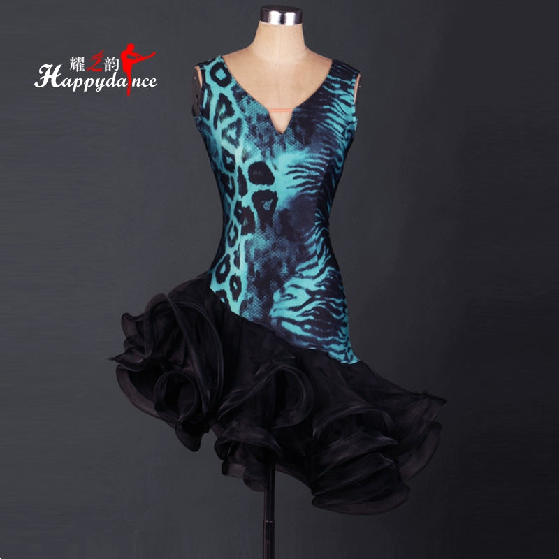 Sleeveless Latin Dance Performance Dress Latin Dance Dresses for Adult Women - Moderndancedress.com