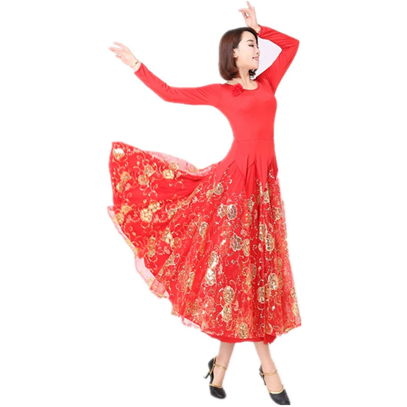 Women's Ballroom Dance Dresses Modern Dress, National Standard Dance Waltz Show Dress, Big Dress, Long Skirt and Clothes - Moderndancedress.com
