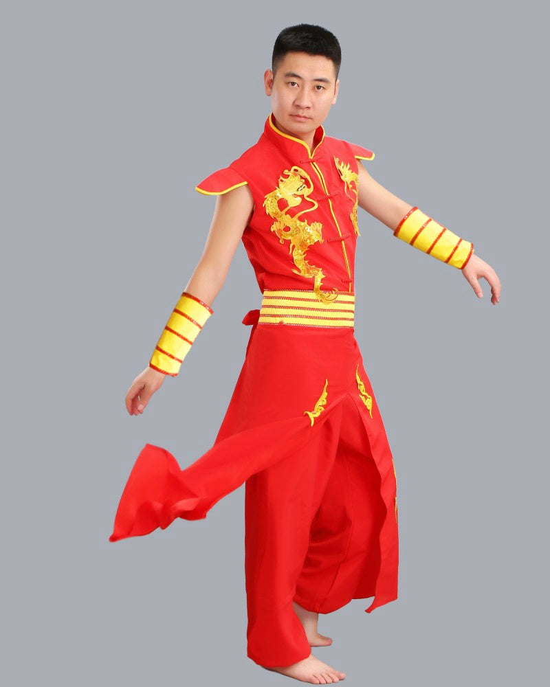 Chinese Folk Dance Costumes Dragon Dress National Dragon Dance Lion Dance Drum Opening Dance Gong Team Martial Arts Performance - Moderndancedress.com