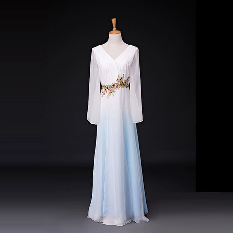 Chinese Folk Dance Costumes Classical Dance Costume Performing Dresses Women&amp;apos;s Water Sleeve Fan Dance Chorus Dresses Modern Dance Adults