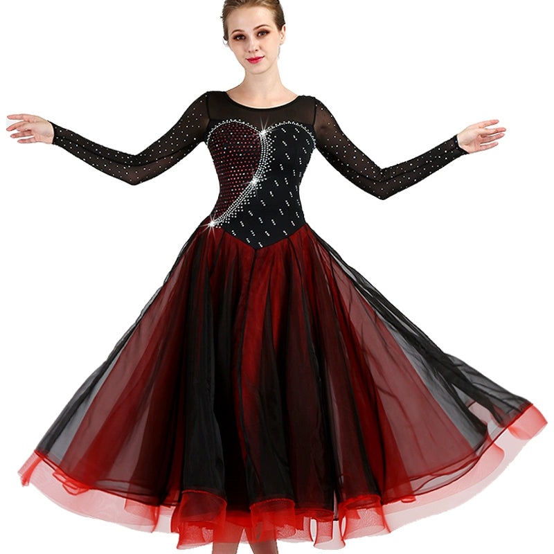 Ballroom Dance Dresses Modern Dance Performance Competition Clothing Friendship Dance Big Pendant Skirt Encrypted Diamond National Standard Dance Dress