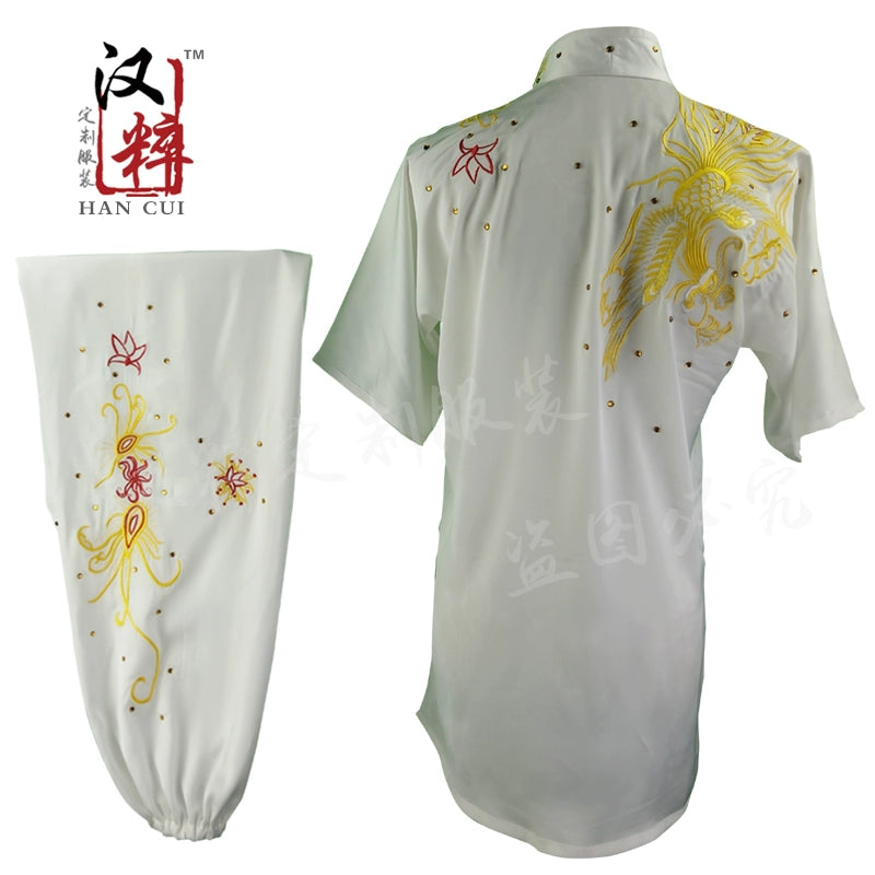 Chinese Martial Arts Clothes Kungfu Clothe  Tai Chi Wushu Performance Competition Colorful Clothes Dress Female Adult Children Embroidery Gradually Transition Rosy Red - Moderndancedress.com