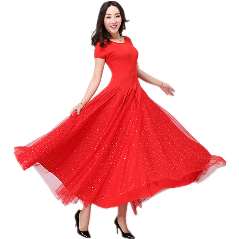 Women's Ballroom Dance Dresses Contest Modern Dress Show Big Dress Waltz Self-cultivation Show - Moderndancedress.com