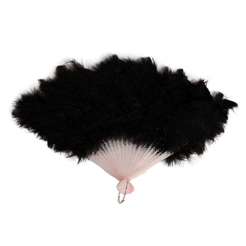 Cosmetic Ball Articles Stage Halloween Performance Projects Feather Fan Folding Dance Fan Feather Fan - Moderndancedress.com