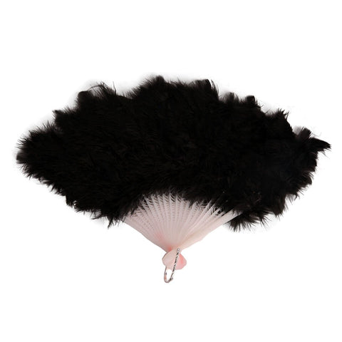 Cosmetic Ball Articles Stage Halloween Performance Projects Feather Fan Folding Dance Fan Feather Fan - Moderndancedress.com