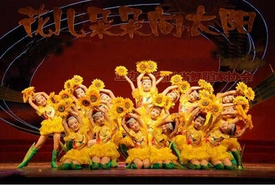 Girls Jazz Dance Costumes children school concert modern dance sun flowers dancing costumes