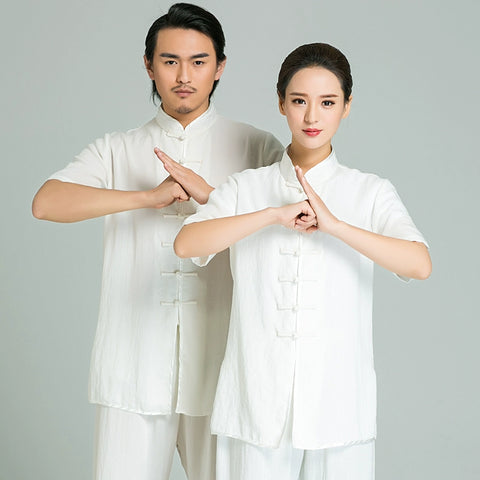 Tai Chi clothing cotton and linen long-sleeved men and women Tai Chi Chuan martial arts performance morning practice Tai Chi clothing