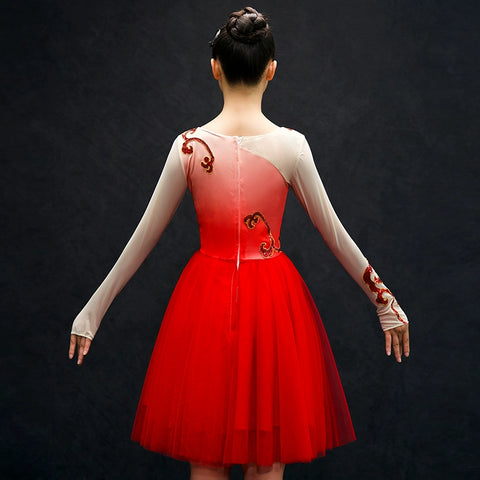 Chinese Folk Dance Costumes Modern Dance Garment Short Skirt, Green Chorus Performance Dress, Pengpeng Skirt, Female Adult Fashion Square Opening Dance - Moderndancedress.com